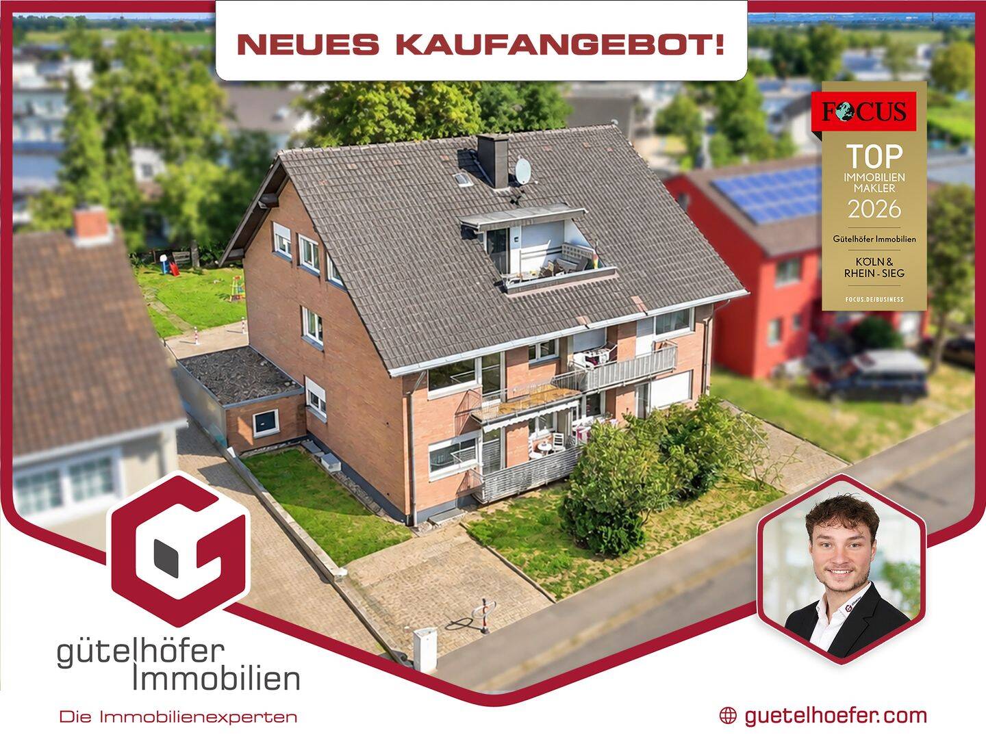 Gepflegte 3-Zimmer Hochparterrewohnung mit Balkon, Garage in Bornheim / Kardorf, 53332 Bornheim