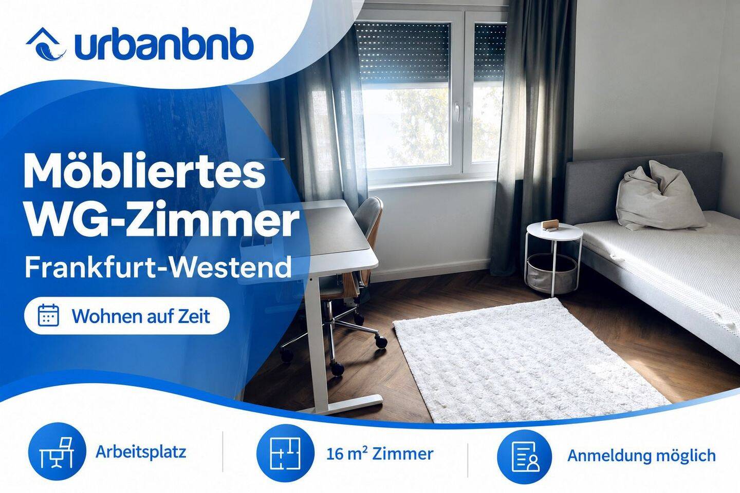 Möbliertes WG-Zimmer in Frankfurt-Westend – Wohnen auf Zeit, 60325 Frankfurt am Main (Bockenheim Gallus Westend-Süd)