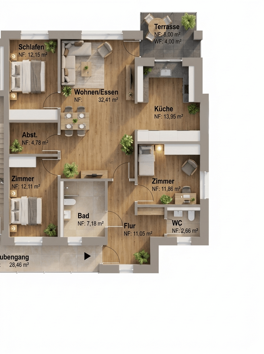 Hochwertig ausgestattete 4-Zimmer-Wohnung in zentraler Lage, 49809 Lingen (Ems)