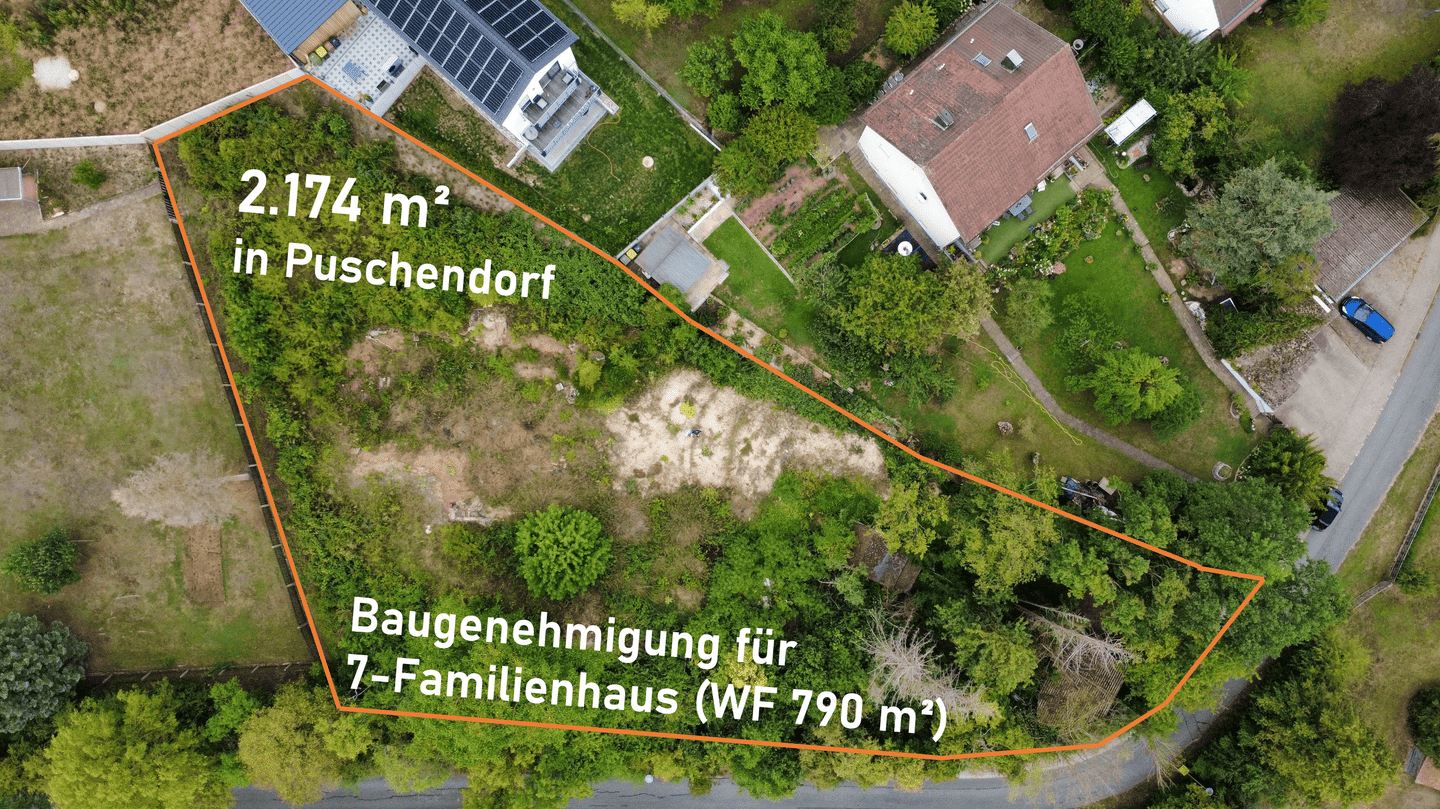 Weitblick in Puschendorf: Projektgrundstück mit Baugenehmigung für 7-Familienhaus, 90617 Puschendorf