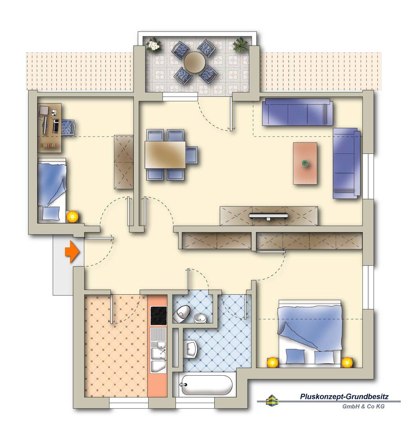 Helle 3-Zimmer-Wohnung mit Balkon, Einbauküche und Stellplatz, 38729 Langelsheim (Lutter)