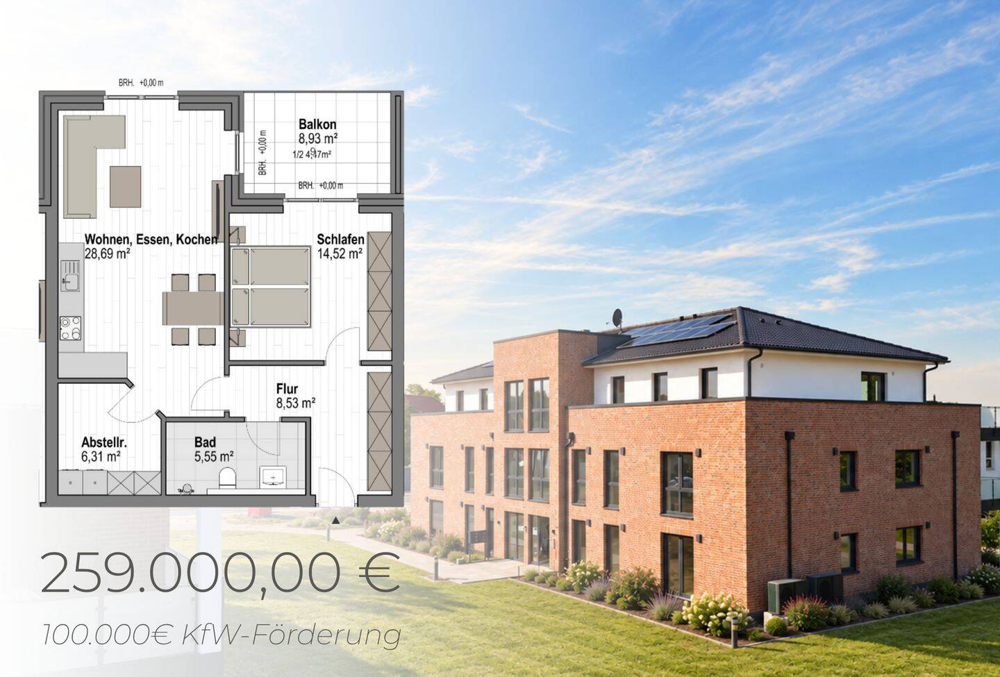 V E R K A U F T | Lemförde Wohnen | nur noch 1 Wohnung verfügbar | KfW40 – Neubau im Zentrum |, 49448 Lemförde