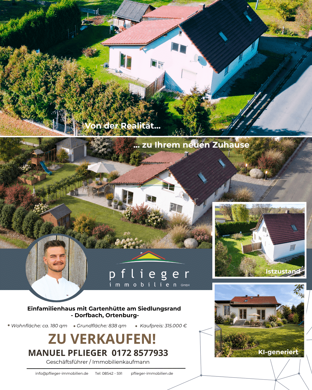 Familienfreundliches Einfamilienhaus am Siedlungsrand – mit großem Grundstück & Gartenhütte, 94496 Ortenburg