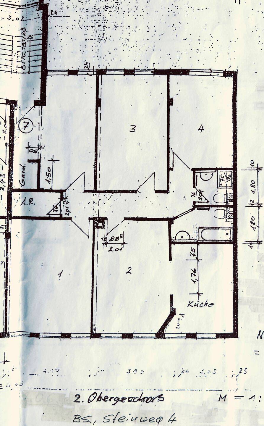 Arbeiten u. Wohnen – 4-Zi.-Whg. in Braunschweig-Innenstadt (Steinweg) mit Aufzug, 38100 Braunschweig (Braunschweig Innenstadt)