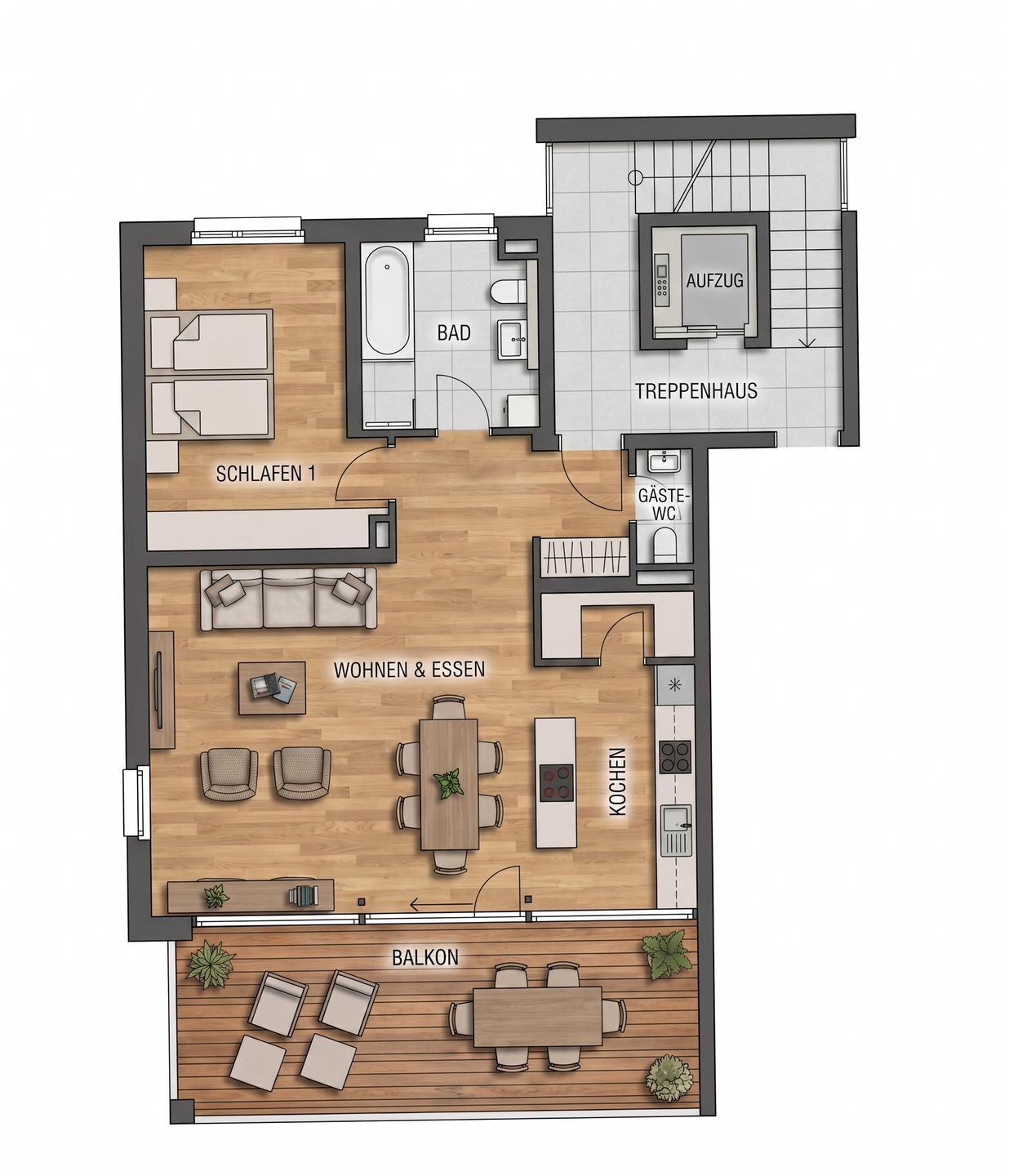 Große, helle 2 Zi-Wohnung im Zentrum von Ailingen [ab 01.06.], 88048 Friedrichshafen