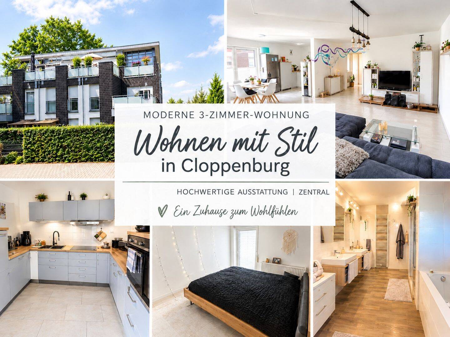 Hochwertige moderne 3-Zi.-W. mit EBK, PKW Stellpl. & Balkon in CLP sucht berufstätige Mieter!, 49661 Cloppenburg