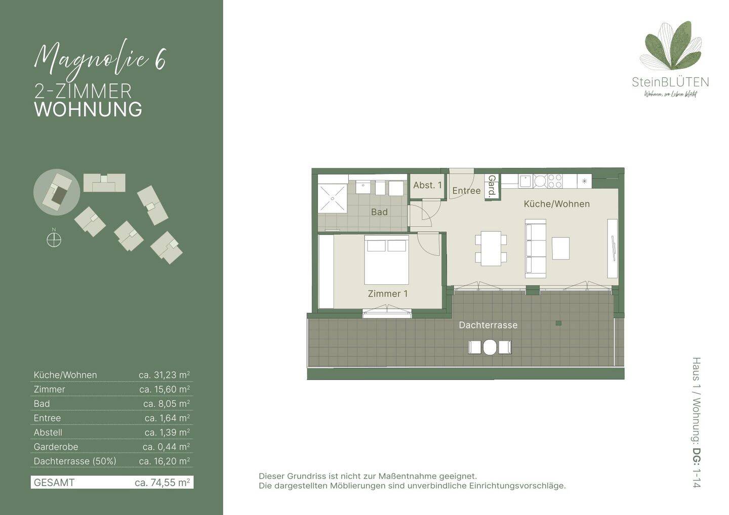 *****2-Zimmer Penthouse****Das Haus darf kleiner werden. Das Leben nicht., 90547 Stein