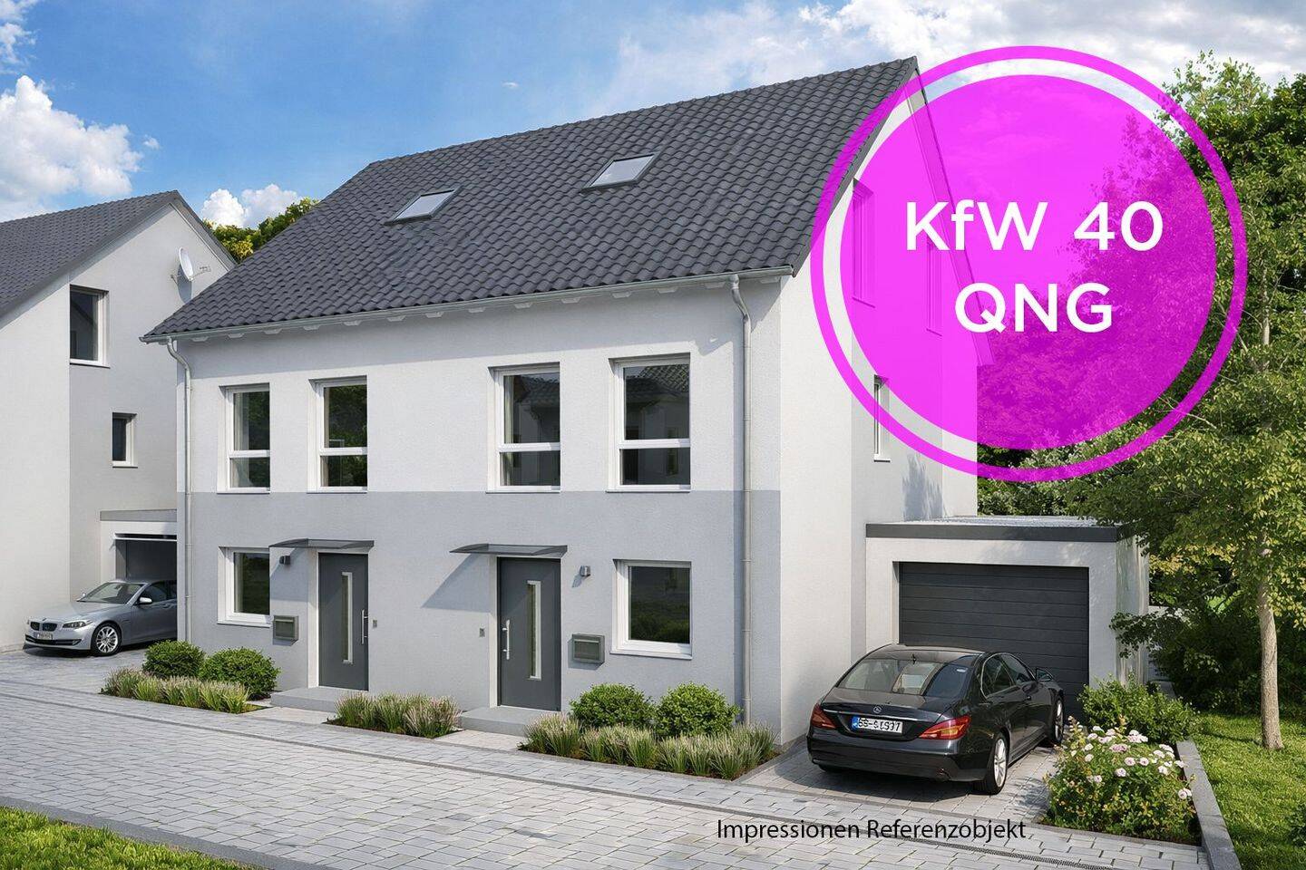 Hermann Immobilien: Urban & familiennah – DHH mit Komfort – KfW 40 QNG (DHH 8), 63526 Erlensee