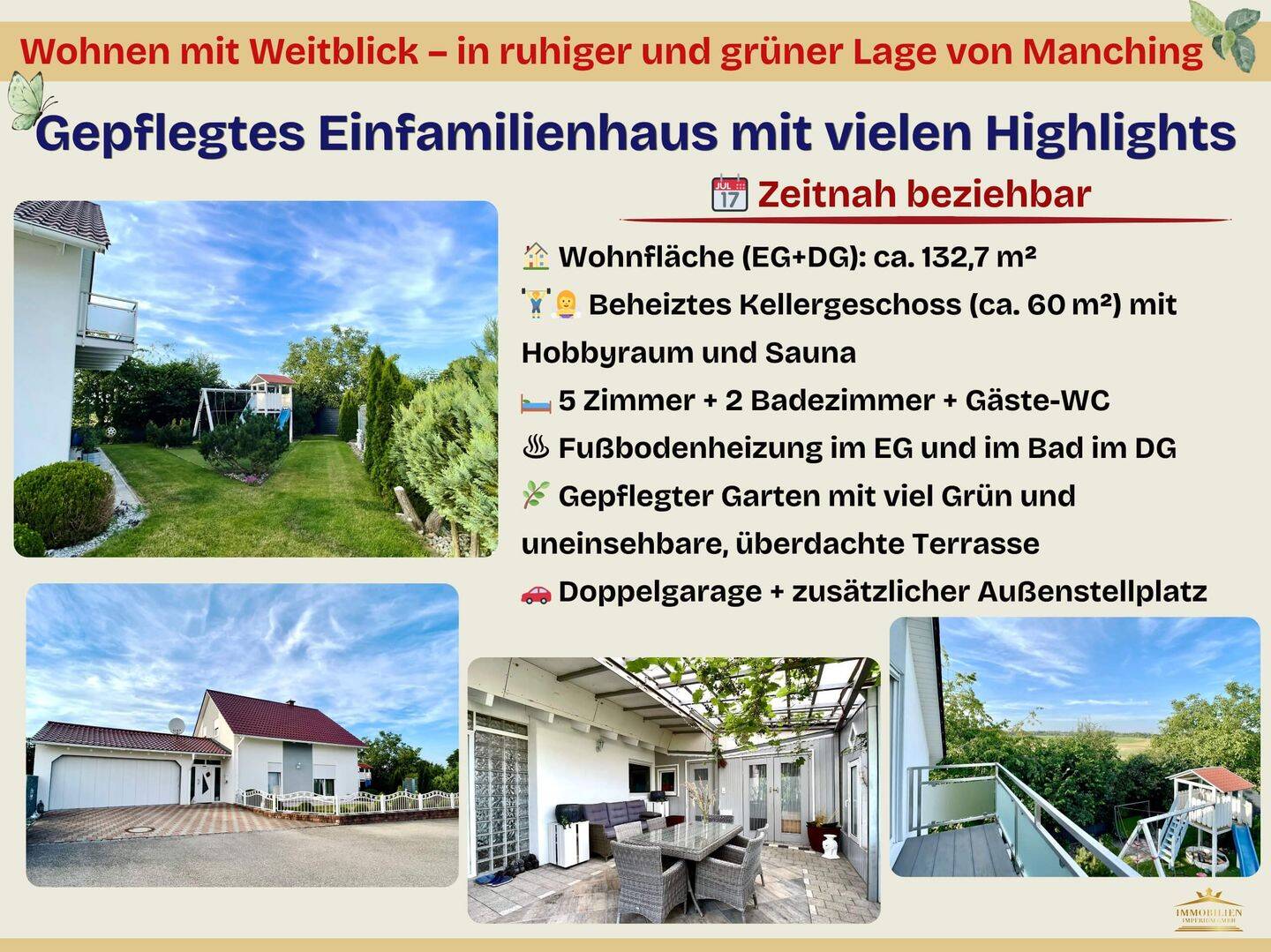 Gepflegtes Einfamilienhaus mit vielen Highlights in ruhiger Lage, 85077 Manching