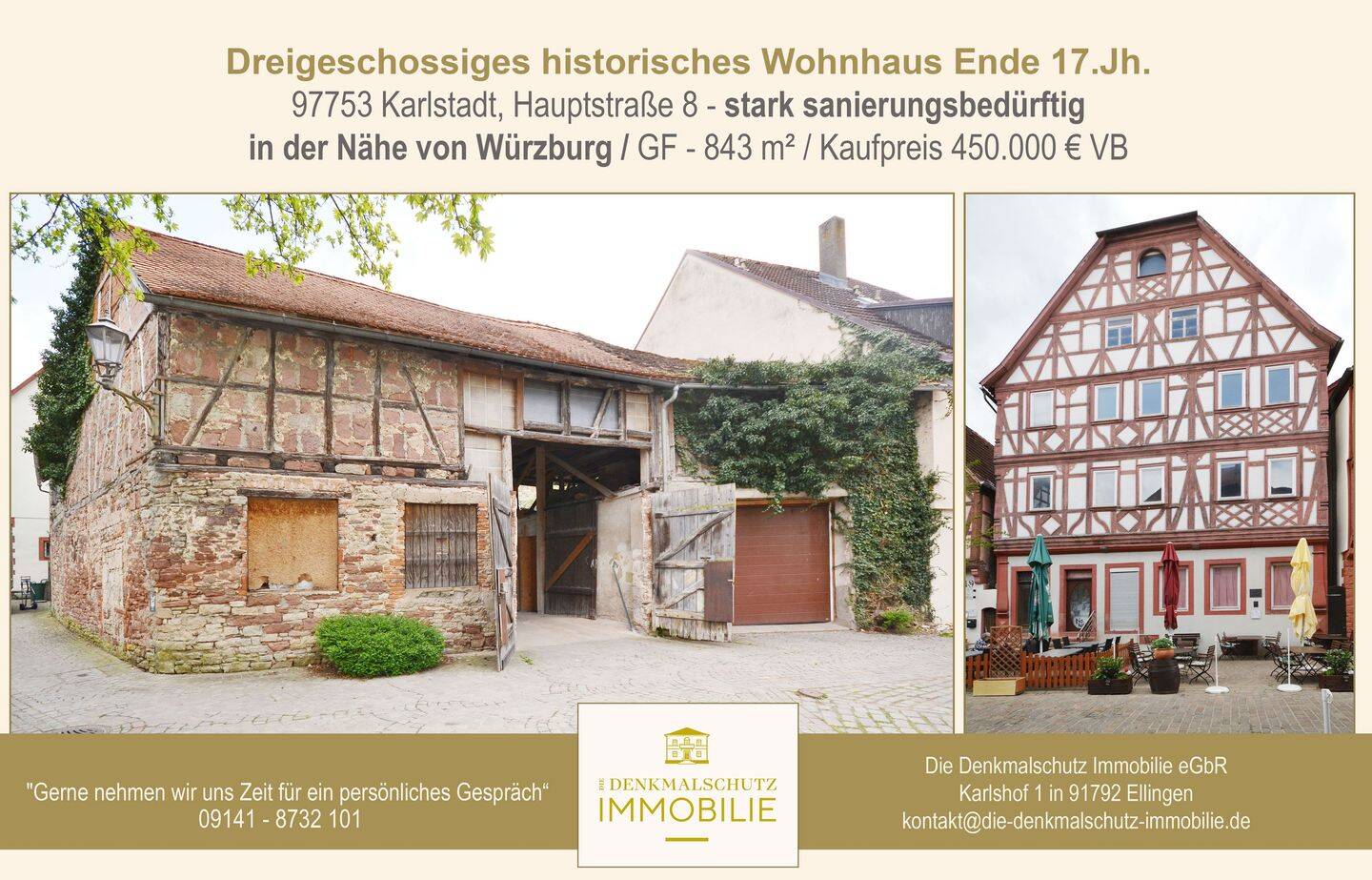 Dreigeschossiges historisches Wohnhaus, 97753 Karlstadt