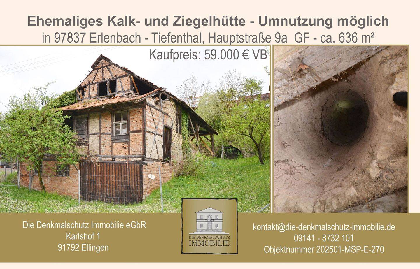 ehem. Kalk- und Ziegelhütte – Umnutzung möglich, 97837 Erlenbach b. Marktheidenfeld