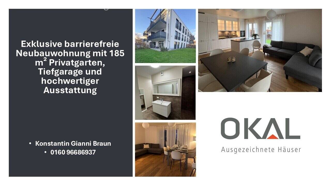 Exklusive barrierefreie Neubauwohnung mit 185 m² Privatgarten, Tiefgarage und hochwertiger Ausstattung, 63486 Bruchköbel