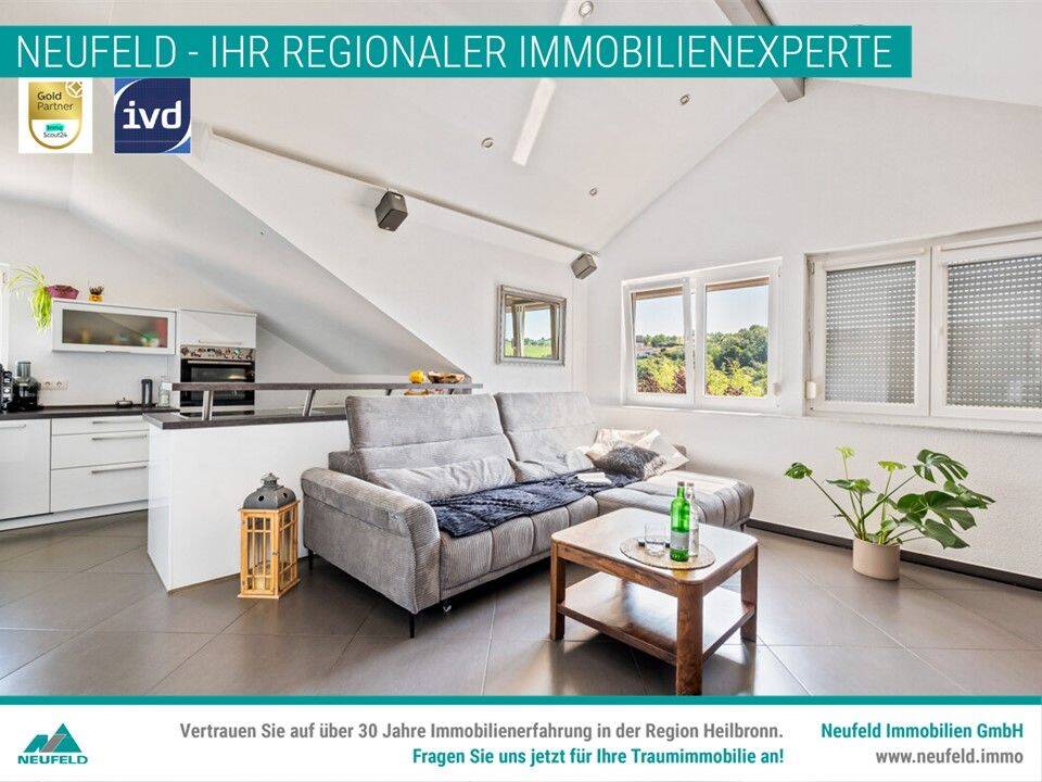 Moderne 2 Zimmer Wohnung im Dachgeschoss zu verkaufen!, 74861 Neudenau