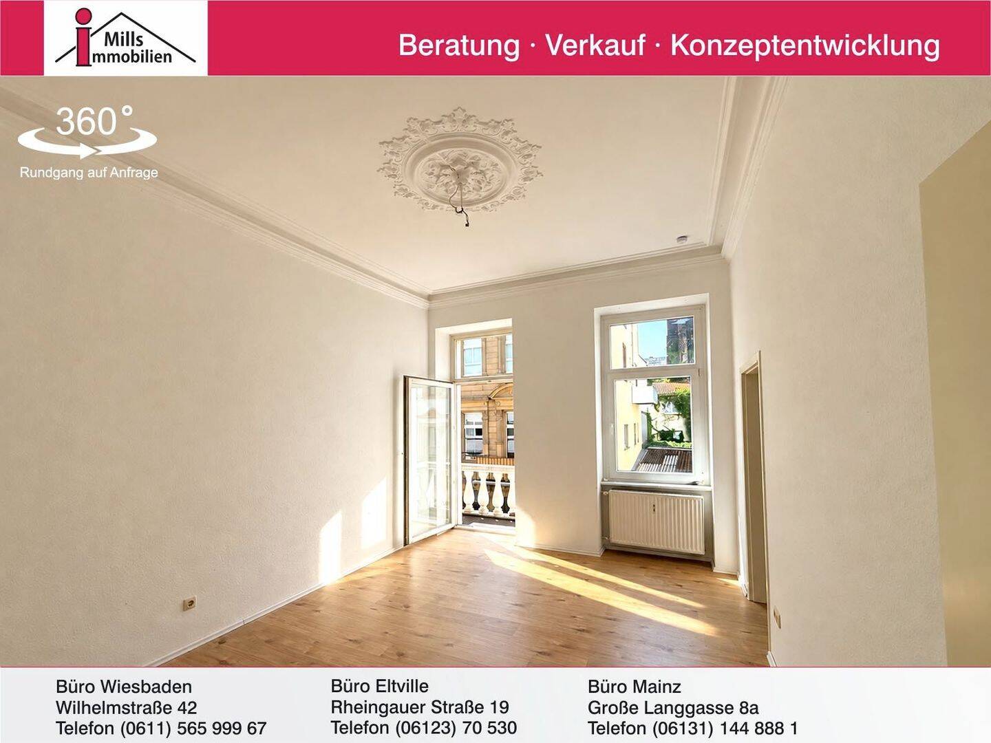 Mitten in der Mainzer Altstadt: Stilvolle 2 ZKB-Eigentumswohnung mit Balkon, 55116 Mainz (Altstadt Neustadt Oberstadt)