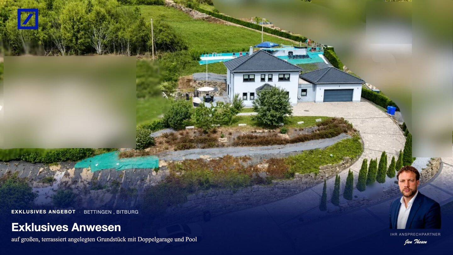 Exklusives energieeffizientes Anwesen auf großem terrassiert angelegten Grundstück mit Doppelgarage, 54646 Bettingen
