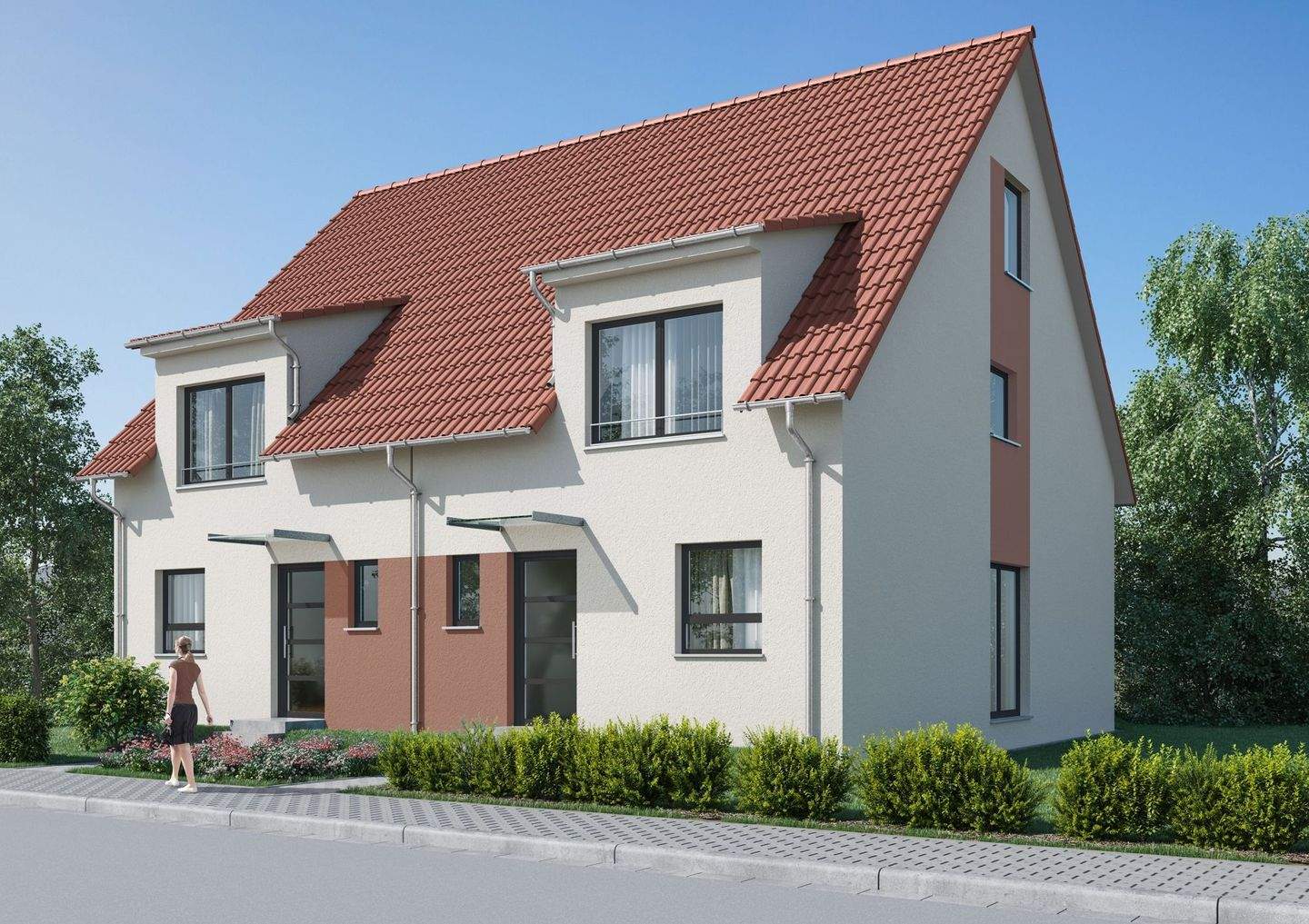 Geplante Doppelhäuser in Feuerbach, wünderschöne ruhige Ortsrandlage (136m² Wfl.), 70469 Stuttgart (Feuerbach Zuffenhausen)