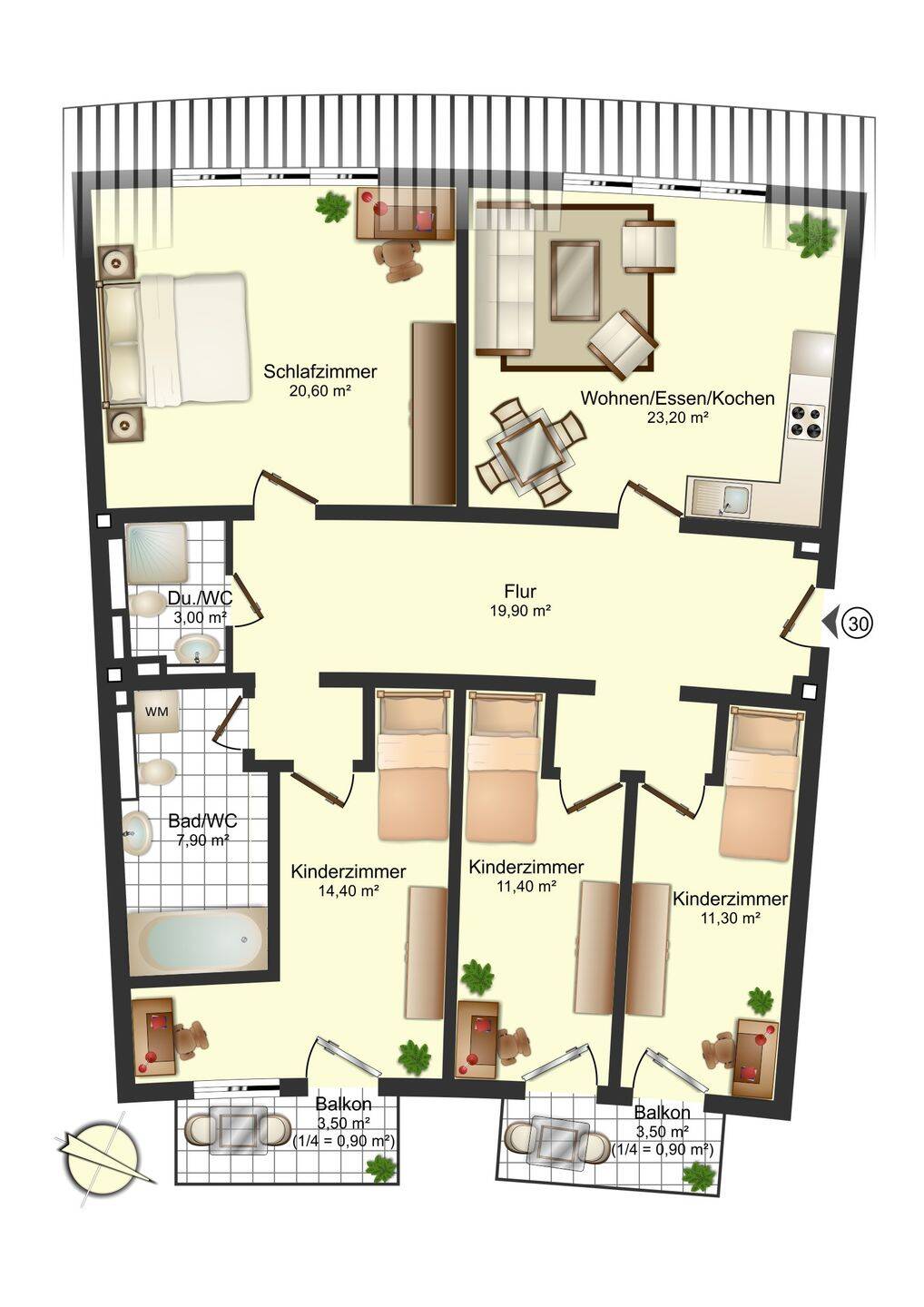 Über den Dächern von Tharandt: Großzügige 5-Zimmer-Wohnung mit zwei Balkonen, 1737 Tharandt