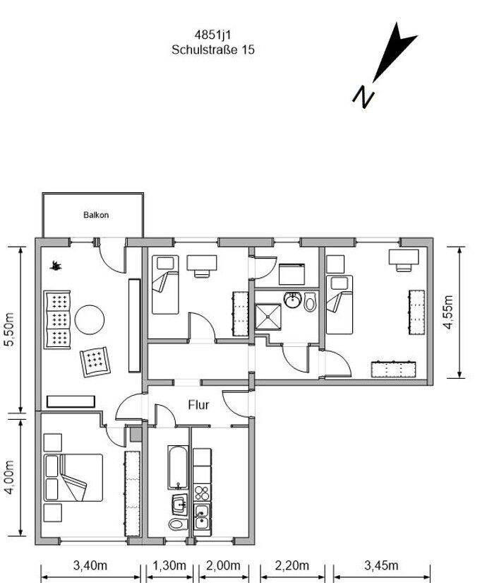 4-Raumwohnung in Schulnähe, 9350 Lichtenstein/Sa.