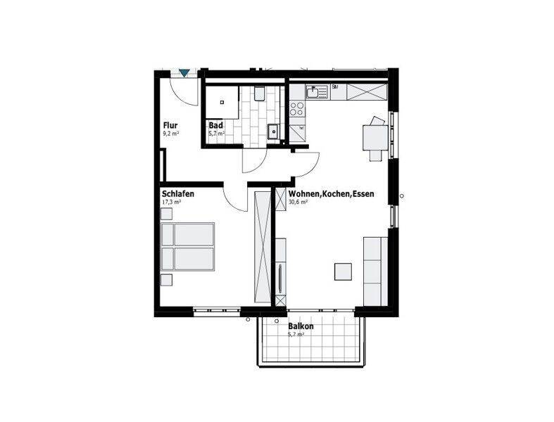 bezugsfertiger Neubau – 2-Zimmer-Whg. mit Balkon – offene Küche – barrierearm, 47259 Duisburg (Huckingen Hüttenheim Mündelheim Ungelsheim Wanheim-Angerhausen)