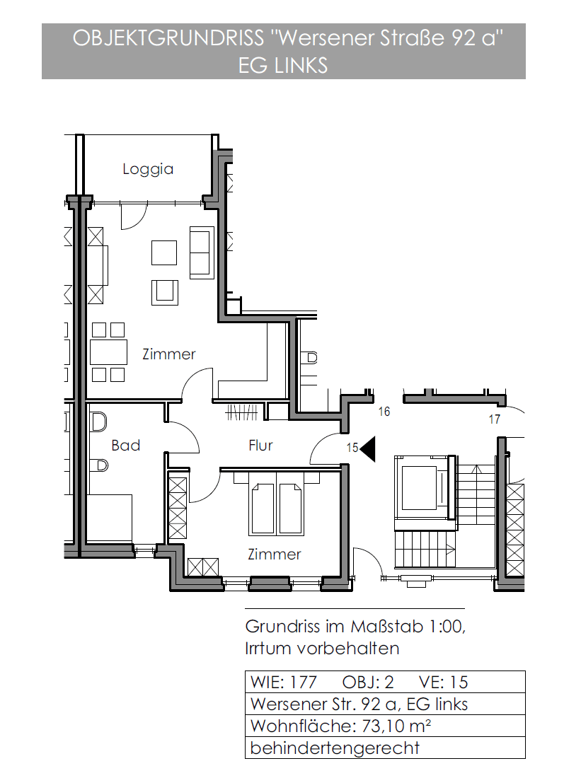 Barrierearme 2-Zimmer Wohnung in Eversburg, 49090 Osnabrück (Eversburg Hafen Haste Pye Sonnenhügel)