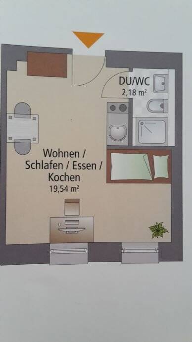 Schöne, möblierte 1-Zi.-Whg. (21,7 m2) in Erlangen / Zollhausviertel zu vermieten (nur an Student/-in – mit Immatrikulationsbescheinigung), 91052 Erlangen (Anger Erlangen-Ost Erlangen-Süd Innenstadt)