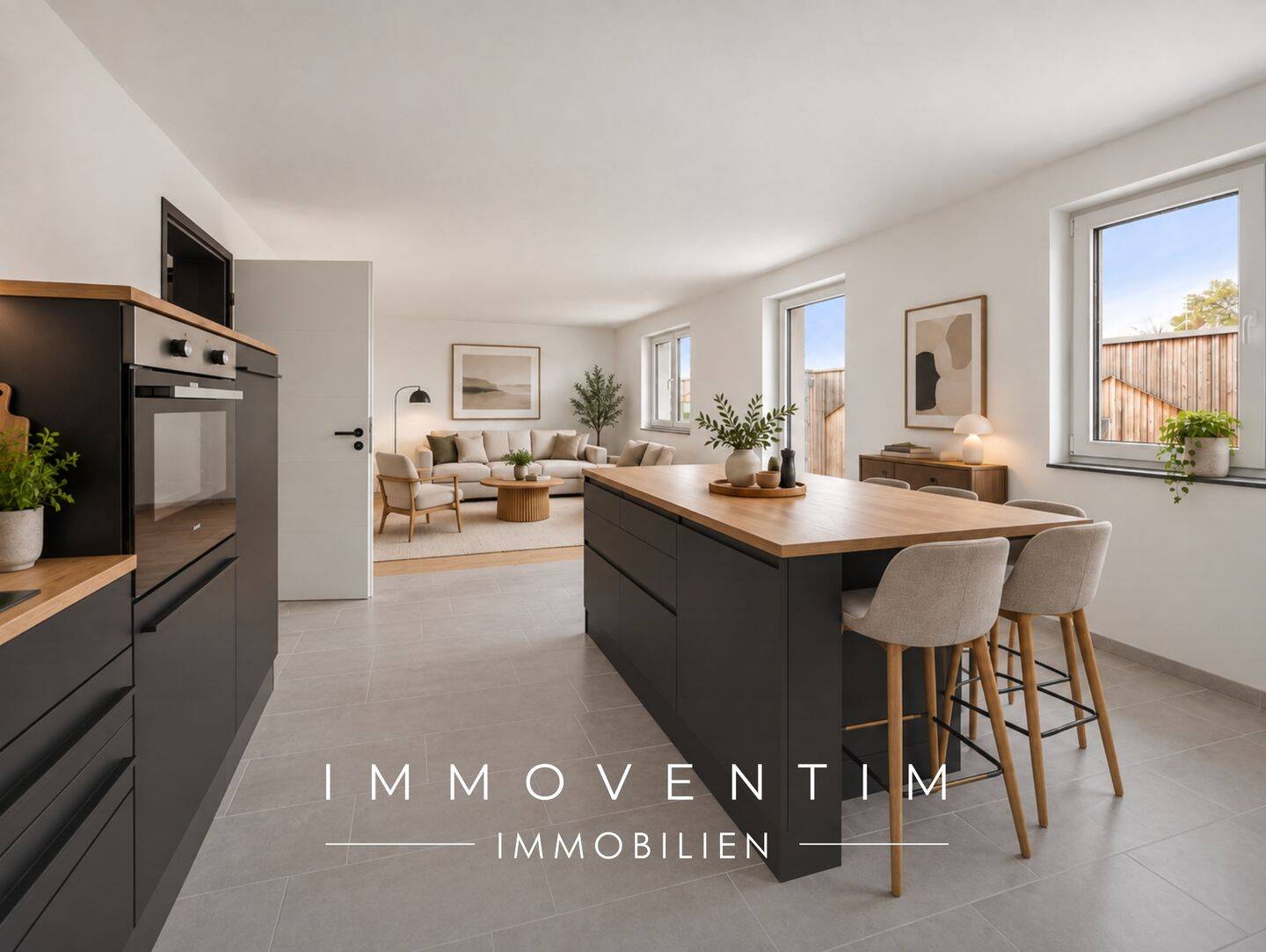 Modernes Wohnen in Wismar – 3-Raum-Wohnung mit Parkett, Einbauküche und Innenhofterrasse, 23970 Wismar