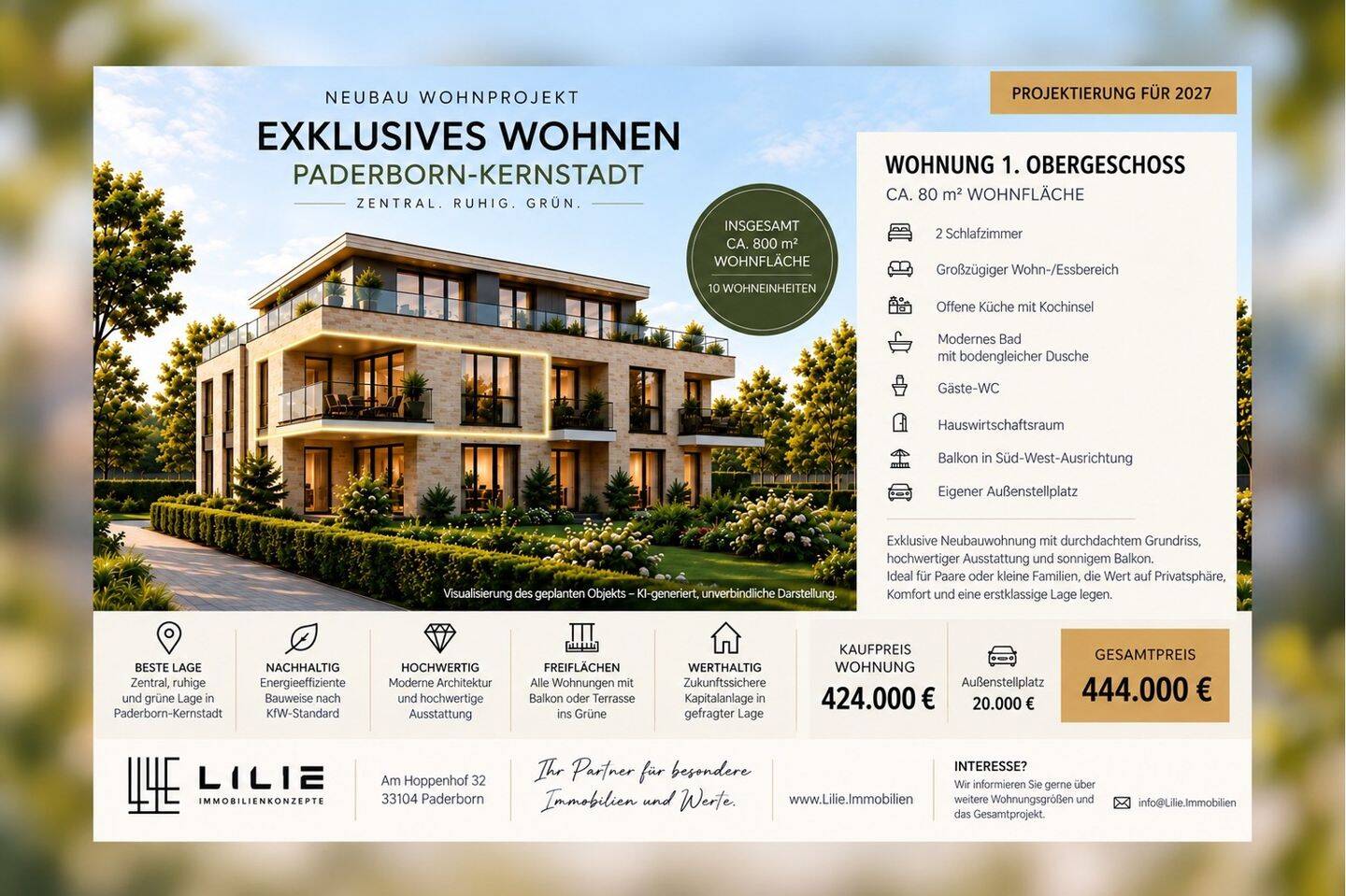 Exklusive Wohnung im 1. Obergeschoss in Paderborn – Kernstadt, 33100 Paderborn