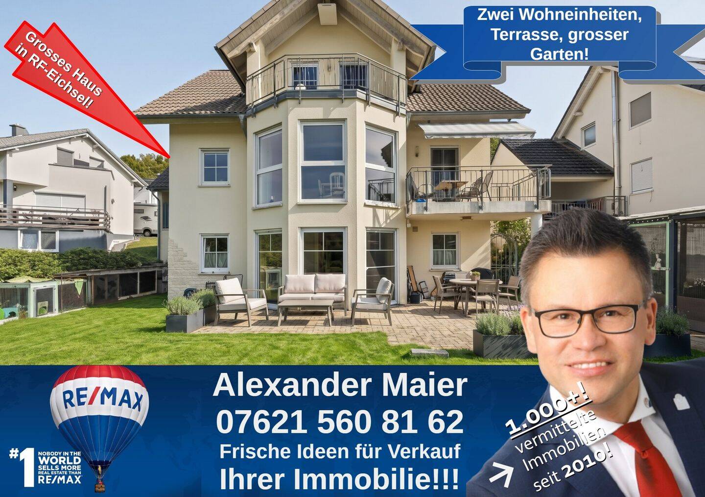 Traumhafter Weitblick ins Grüne: Großzügiges Familiendomizil mit ELWohnung in Rheinfelden-Eichsel, 79618 Rheinfelden (Baden)