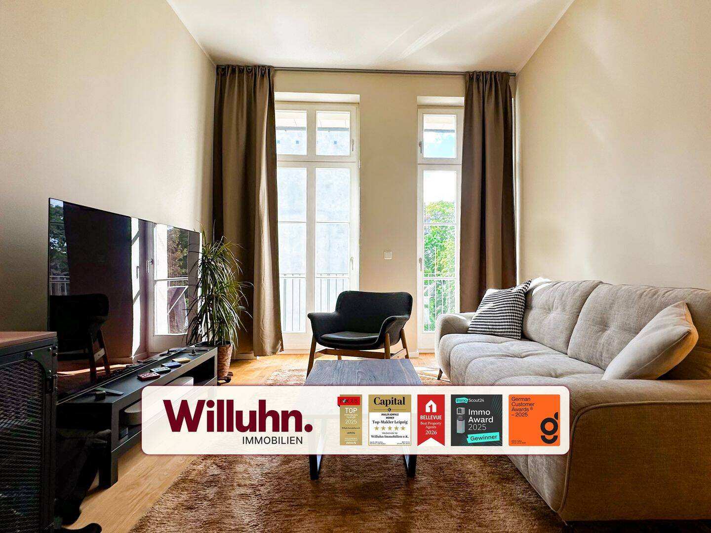 BEZUGSFREI im Zentrum | 2025 renoviert | Denkmaltraum mit Balkon | EBK inkl. | Aufzug, 4103 Leipzig (Zentrum Zentrum-Ost Zentrum-Südost)