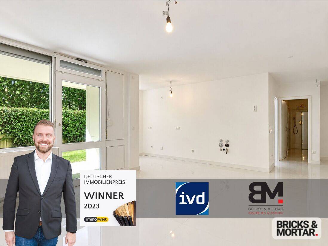 Frisch modernisierte 2-Zimmer-Gartenwohnung mit Terrasse in Augsburg-Kriegshaber, 86156 Augsburg (Bärenkeller Kriegshaber Oberhausen Pfersee)