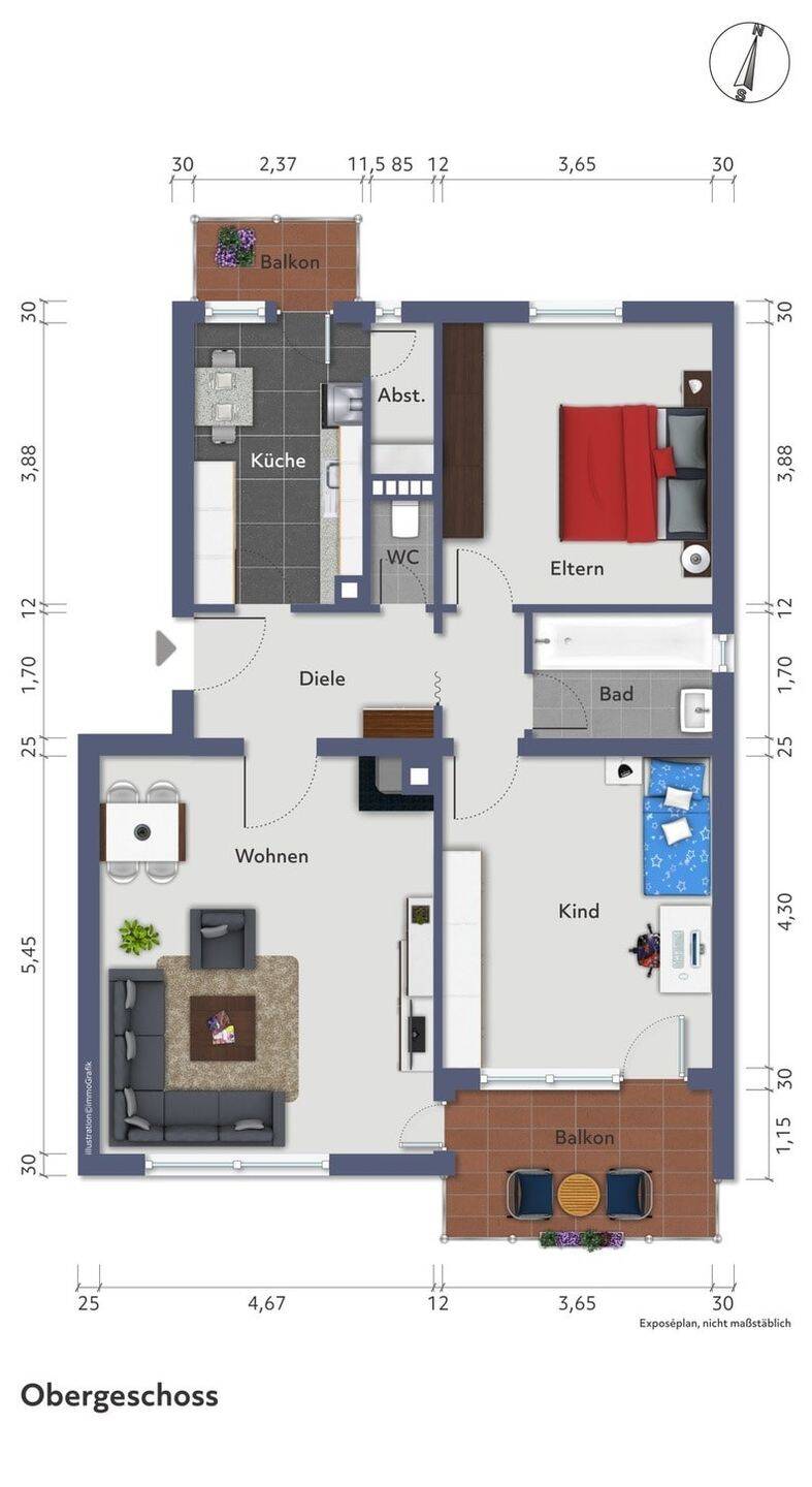 Geheimtipp in begehrter Lage – 79 m² mit 2 Balkonen in Stuttgart-Süd, 70180 Stuttgart (Mitte Süd)
