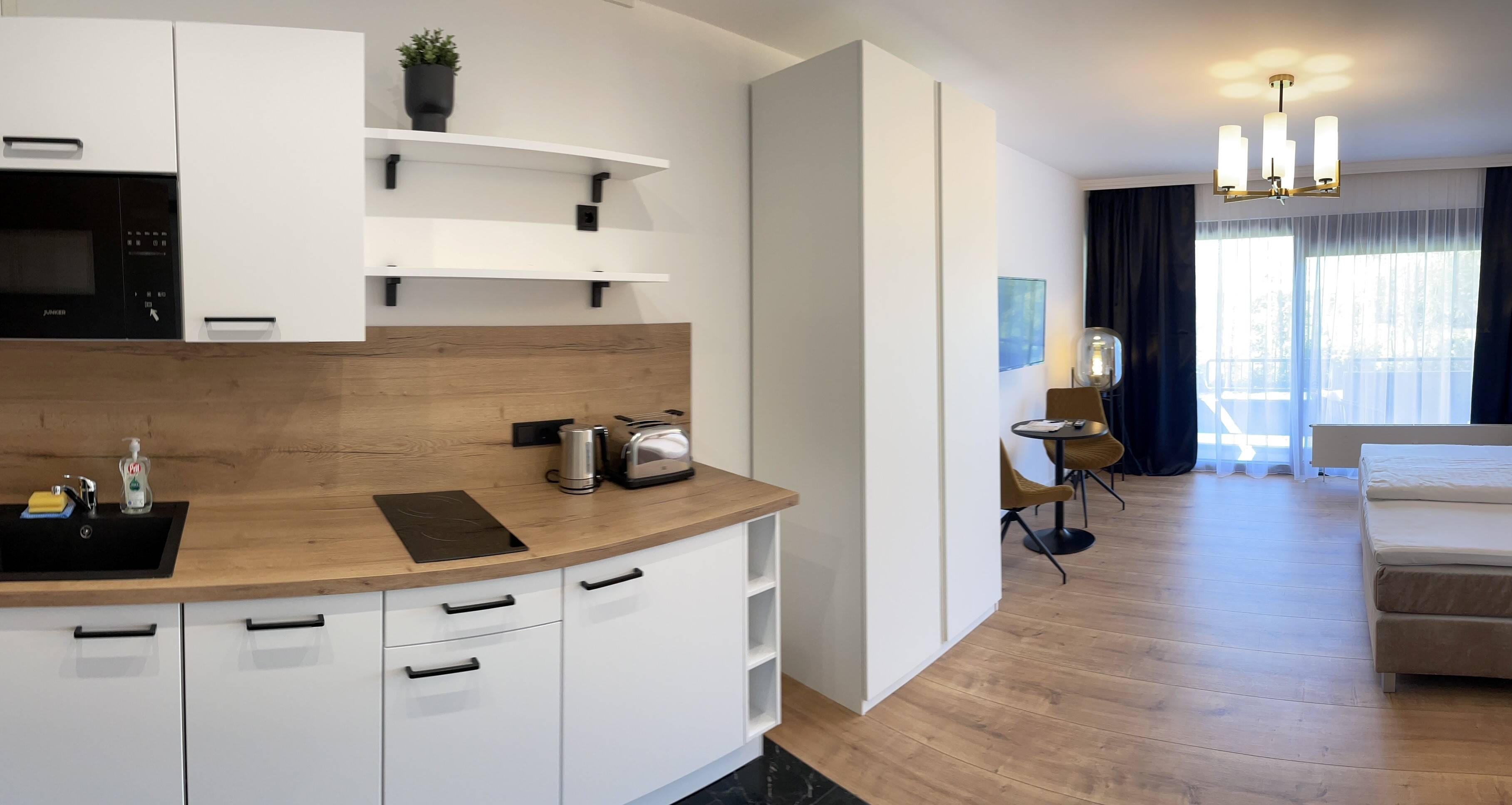 Wohnen auf Zeit – Möbliertes Apartment – Bad Westernkotten – Typ premium select mit Küche, 59597 Erwitte