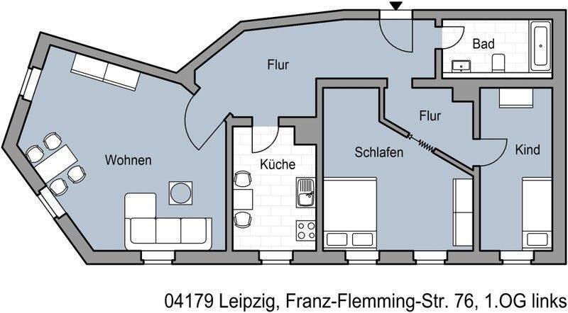 Leipzig Leutzsch-3 Zimmer Wohnung mit Einbauküche, 4179 Leipzig (Altlindenau Leutzsch Neulindenau Schönau)