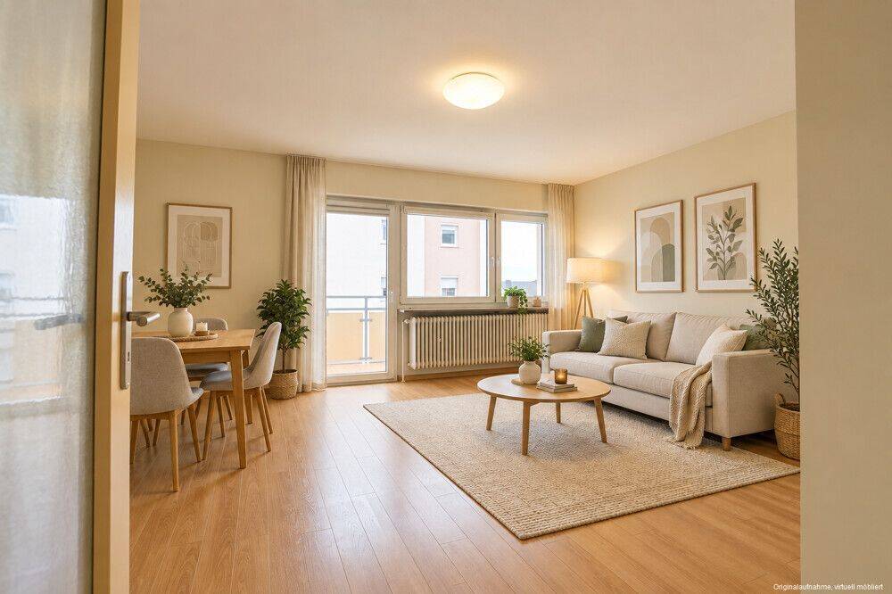 Wohnen mit Wohlfühlfaktor: Gepflegte 3-Zimmer-Wohnung mit Westbalkon und Schwedenofen, 91710 Gunzenhausen