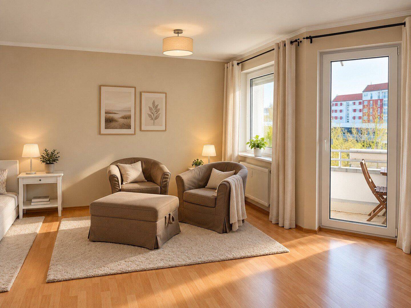 Helles 1-Zimmer-Apartment mit Südbalkon, Einbauküche und Stellplatz in Nürnberg-Laufamholz, 90482 Nürnberg (Freiland Laufamholz Mögeldorf Rehhof Unterbürg)