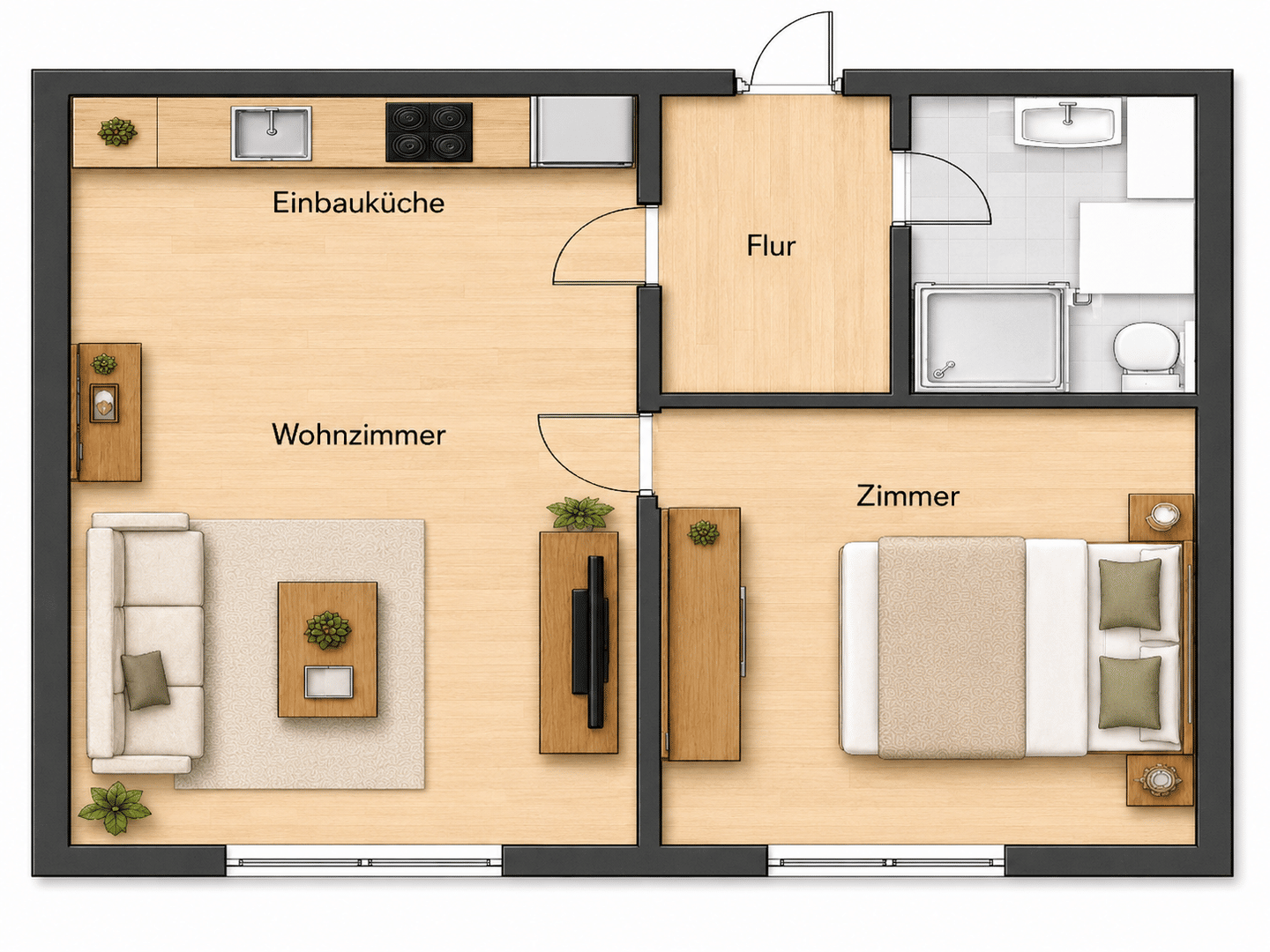 2-Zimmer-Wohnung zu vermieten – ca. 40 m² – zentrale Lage, 73257 Köngen