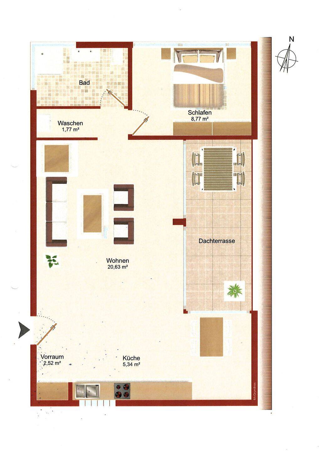 Eigentumswohnung, 2 Zimmer, 55 m², in Bad Füssing, 94072 Bad Füssing