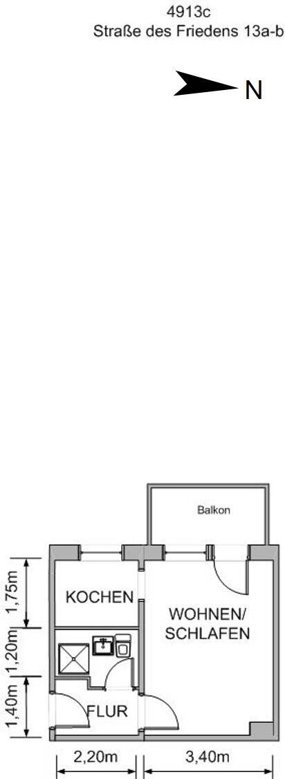 Sonnige Singlewohnung mit Balkon, 9350 Lichtenstein/Sa.