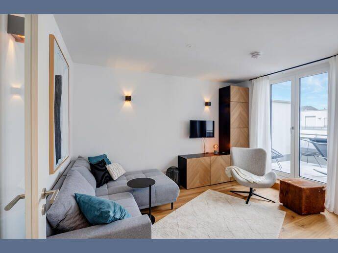 Möbliert: Neubau: Schicke Dachterrassenwohnung, 81373 München (Sendling Sendling-Westpark)