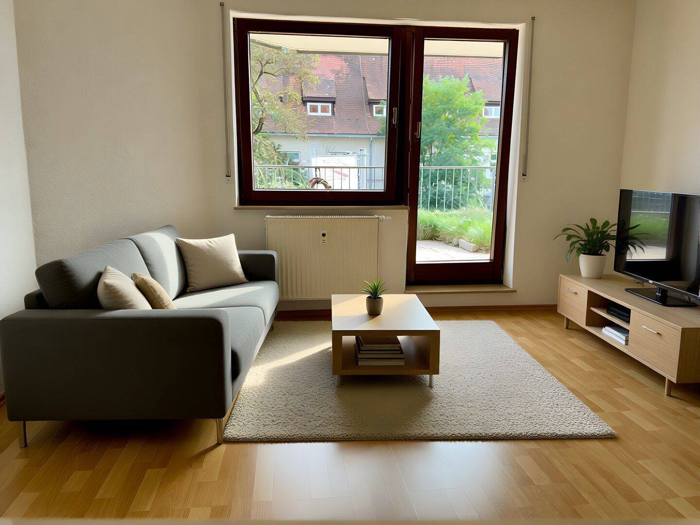 Sonnige, möblierte Terrassenwohnung mit TG-Stellplatz, inkl. Sauna und Fitnessstudio, 91052 Erlangen (Anger Erlangen-Ost Erlangen-Süd Innenstadt)