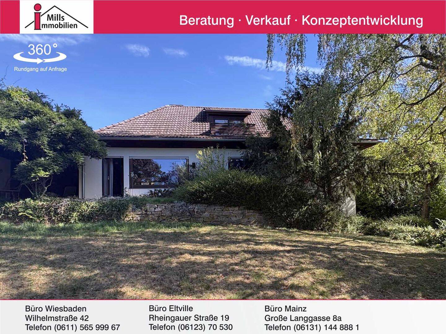 Großzügiges freistehendes Einfamilienhaus mit Blick auf großem Grundstück in ruhiger Lage, 65366 Geisenheim