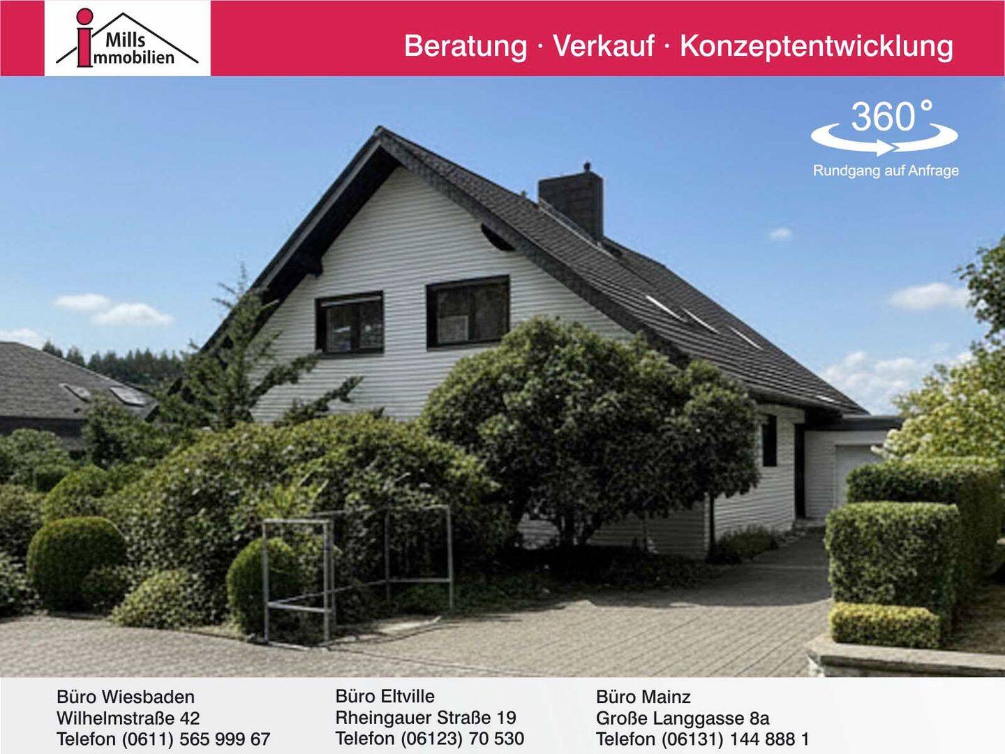 Attraktives freistehendes Einfamilienhaus mit großem Garten und Weitblick in schöner Ortsrandlage, 65388 Schlangenbad