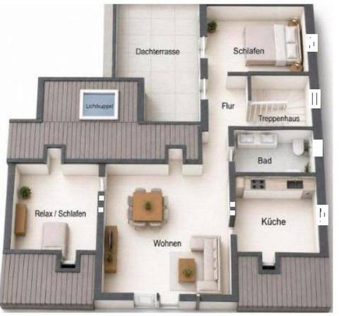 Wohnen mit Flair: 80m² 2,5 Zi. Dachterrase Usingen, 61250 Usingen