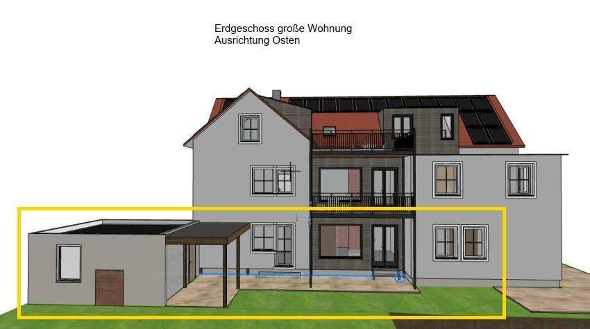 Großzügige, hochwertig sanierte Erdgeschosswohnung mit privatem Gartenanteil, großer Terrasse und Garage, 87719 Mindelheim
