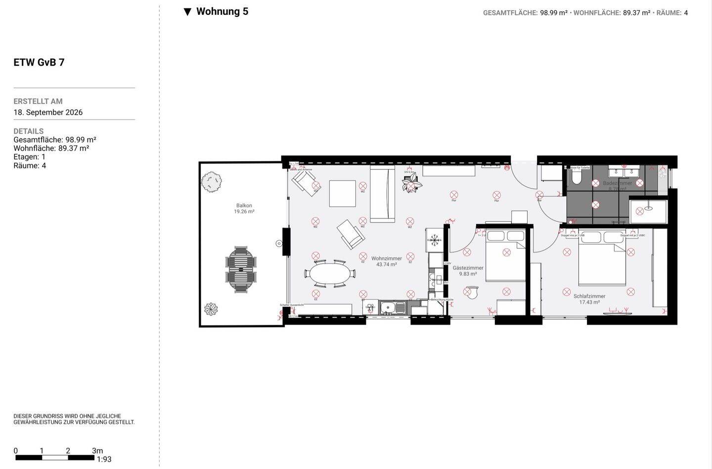 Mietwohnung 3 Zimmer zum Erstbezug in einem Neubau, 74722 Buchen (Odenwald)
