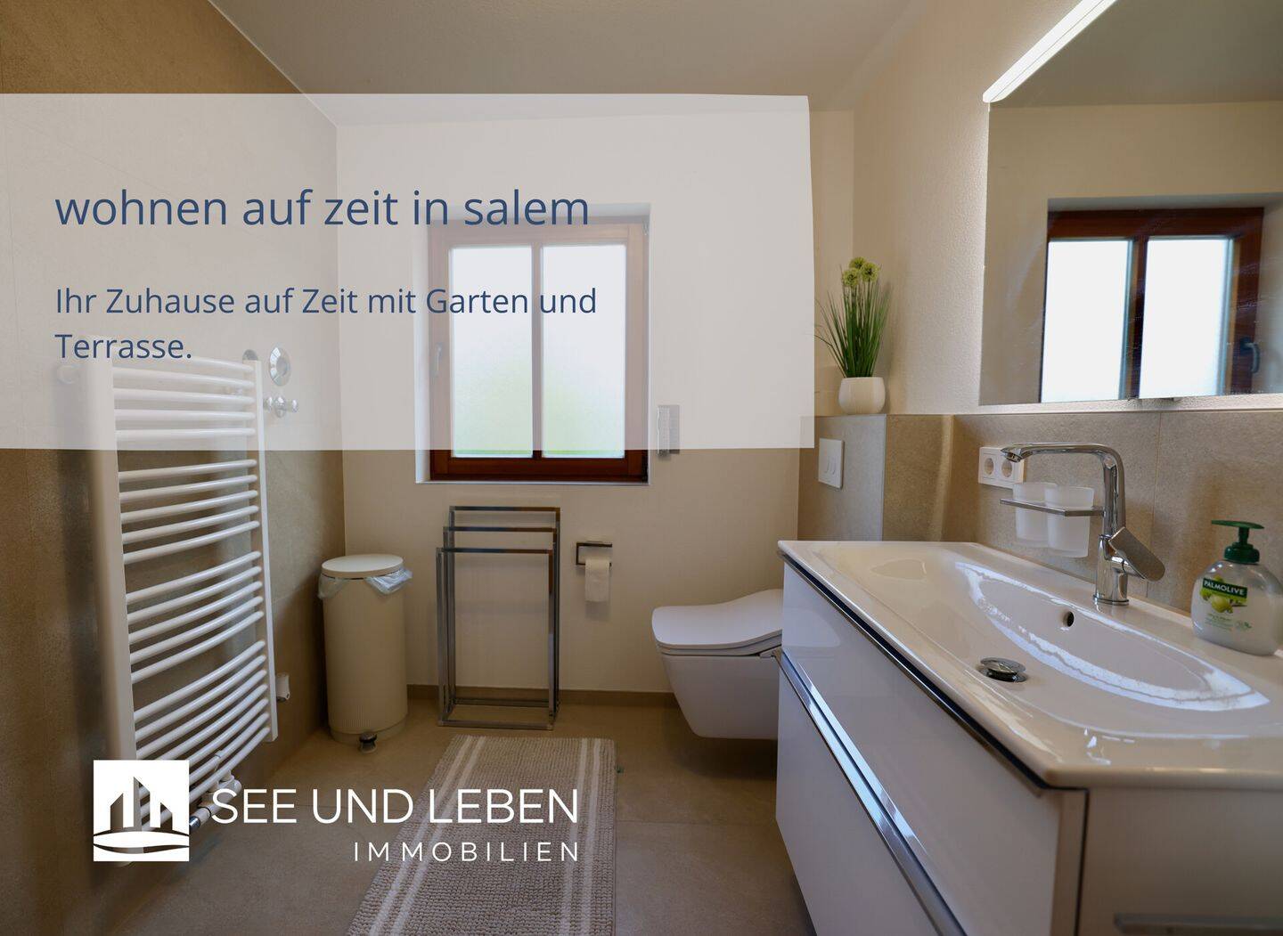 Möblierte Erdgeschosswohnung in Salem auf Zeit – 105 m², zwei Terrassen und Tiefgaragenstellplatz, 88682 Salem