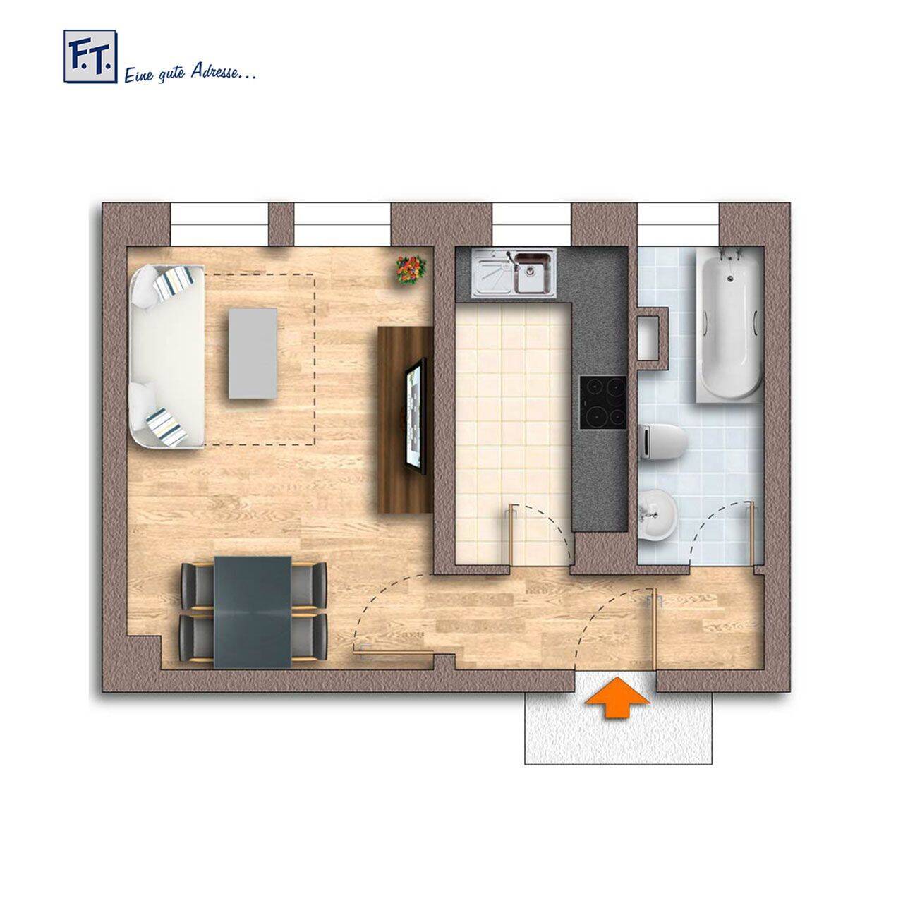 1-Raum-Wohnung – ideal für Singles u. Studenten, 2763 Zittau