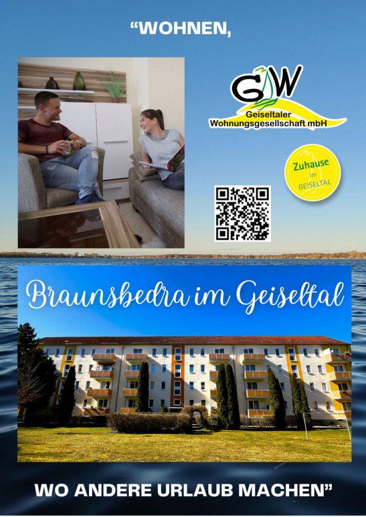 Gemütliche 2-Raum-Wohnung im Geiseltal, 6242 Braunsbedra
