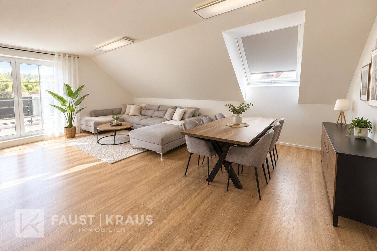 Exklusive Dachgeschosswohnung mit großer Dachterrasse – Neubau 2025, modern & energieeffizient in Wiesen, 63831 Wiesen