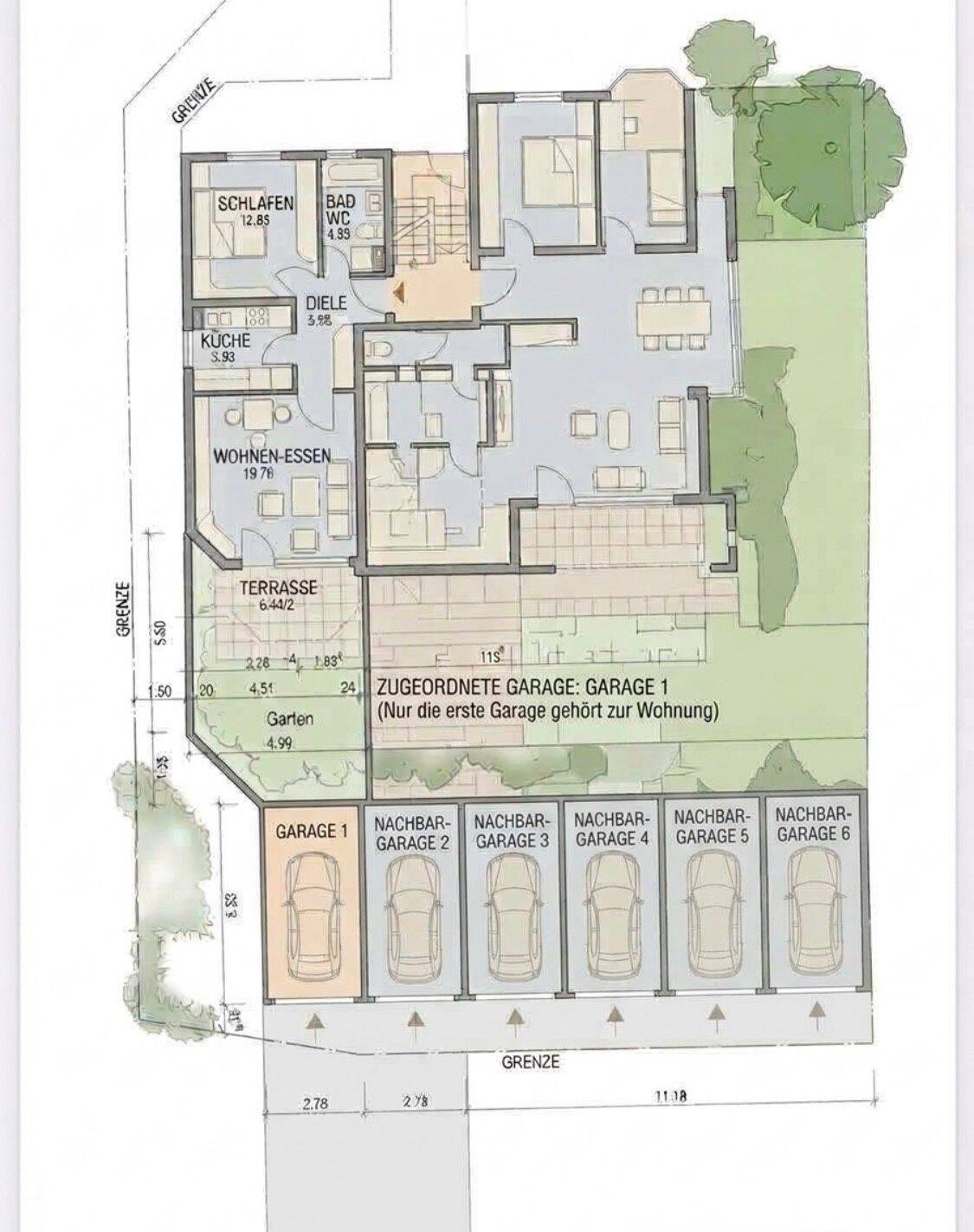 Ab Januar 2027 – 2-Zimmer-Wohnung mit eigenem Garten, Garage und Keller, 70374 Stuttgart (Bad Cannstatt Sommerrain)